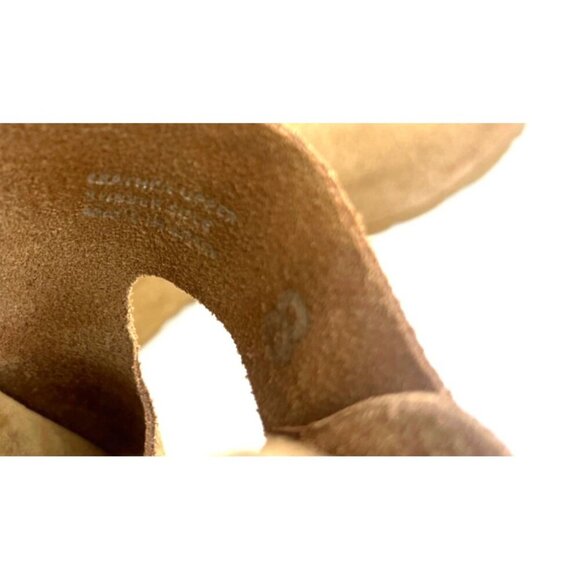 Yokono Wedge Slide Sandals Slide On Leather Beige Tan Ladies size 8 Adjustable - Picture 11 of 14